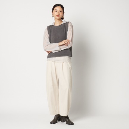 KNIT PLEATED VEST 詳細画像 チャコールグレー 8