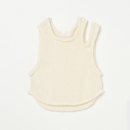 HAND KNIT HEMP MAHAIR SLIT VEST