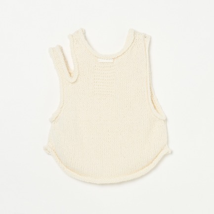 HAND KNIT HEMP MAHAIR SLIT VEST 詳細画像 ホワイト 1