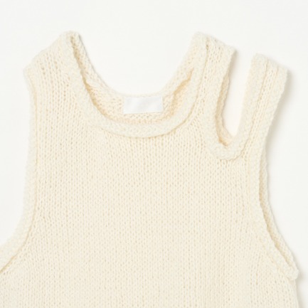 HAND KNIT HEMP MAHAIR SLIT VEST 詳細画像 ホワイト 2