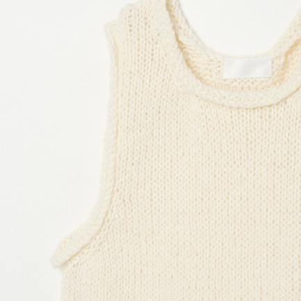 HAND KNIT HEMP MAHAIR SLIT VEST 詳細画像 ホワイト 3