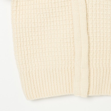 ARAN HAND KNIT SLIT GUSSET CREW NECK 詳細画像 ホワイト 4