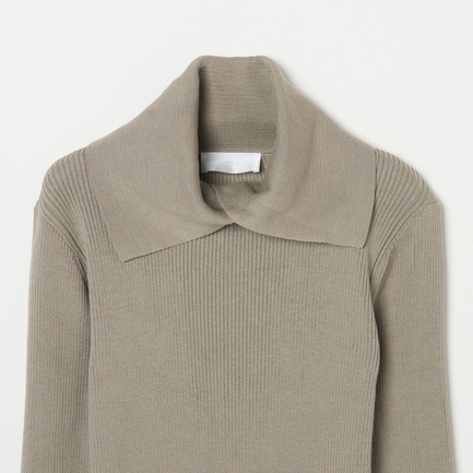 COLLARED RIB TURTLE PULL OVER 詳細画像 ダークブラウン 2