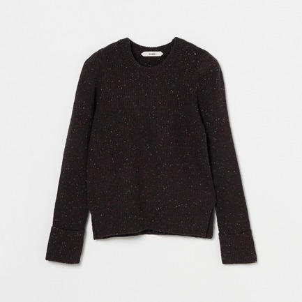COLOUR NEP RIB CREW NECK KNIT