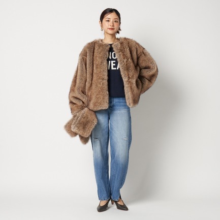 BLAIR FAUX FUR JACKET 詳細画像 ブラウン 13