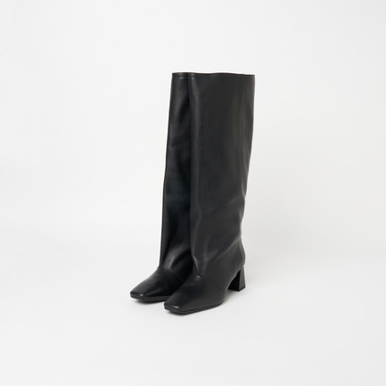 SQUARE TOE WIDE LONG BOOTS