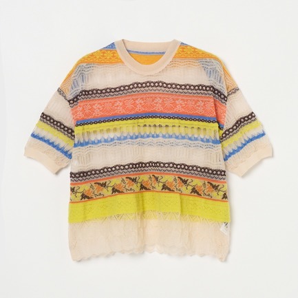 JACQUARD LACE SHORT SLEEVE