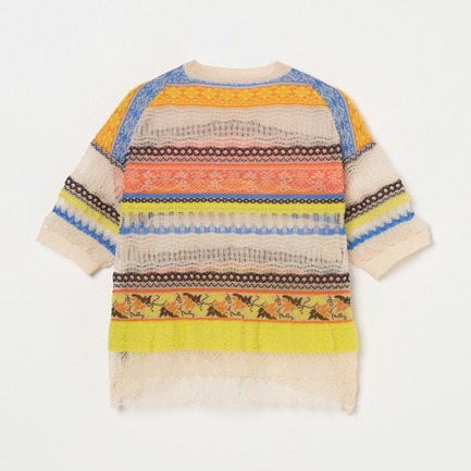 JACQUARD LACE SHORT SLEEVE 詳細画像 ベージュ 1