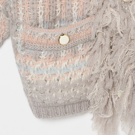 MOHAIR WOOL TWEED CARDIGAN 詳細画像 ベージュ 4