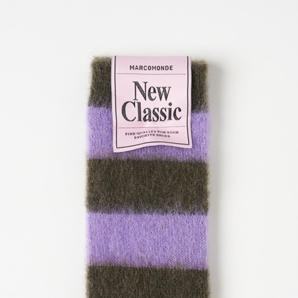 MOHAIR BORDER SOCKS 24 詳細画像 カーキ 4