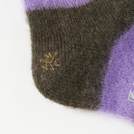 MOHAIR BORDER SOCKS 24 詳細画像 カーキ 5