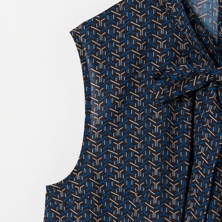 Dry twill tie brouse 詳細画像 ブルー系 3