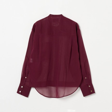 Sheer cotton band collar shirt 詳細画像 レッド系 1