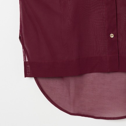 Sheer cotton band collar shirt 詳細画像 レッド系 4