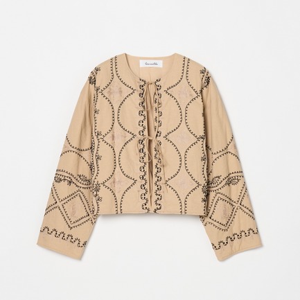 COTTON LINEN AARI EMBROIDERY JACKET