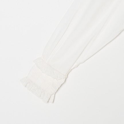 COTTON PINTUCK LACE BLOUSE 詳細画像 ホワイト 3