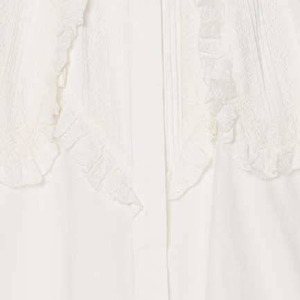 COTTON PINTUCK LACE BLOUSE 詳細画像 ホワイト 5