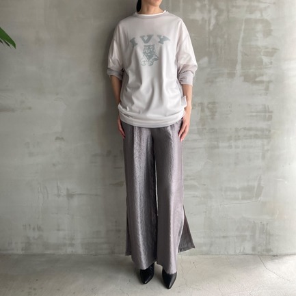SATIN SLIT EASY PANTS 詳細画像 ダークブラウン 12