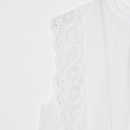 COTTON MANNY LACE NOSLEEVE 詳細画像 ホワイト 4