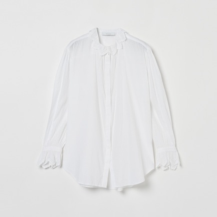 SCALLOP EMBROIDERY FRILLS BLOUSE
