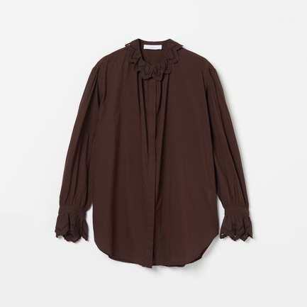 SCALLOP EMBROIDERY FRILLS BLOUSE