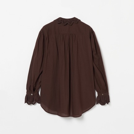 SCALLOP EMBROIDERY FRILLS BLOUSE 詳細画像 ダークブラウン 1