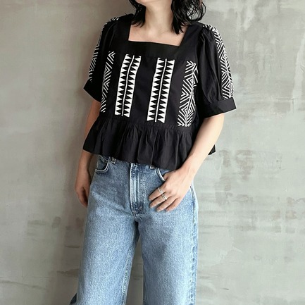 EMBRODERIES TOPS 詳細画像 ブラック 8