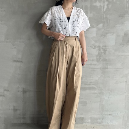 FLOWER LACE SHORT BLOUSE 詳細画像 ホワイト 8