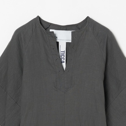 LINEN FLARE SLEEVE DRESS 詳細画像 カーキ 2