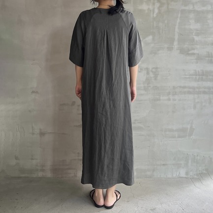 LINEN FLARE SLEEVE DRESS 詳細画像 カーキ 8
