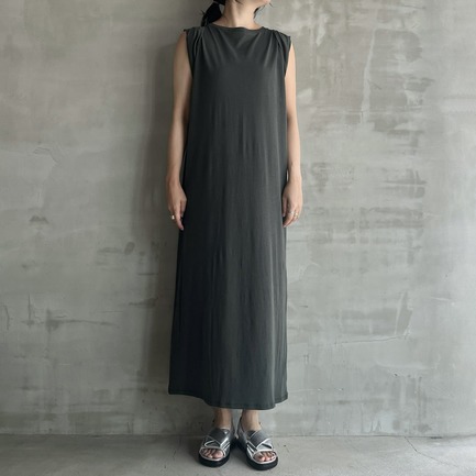 TUCK NOSLEEVE DRESS 詳細画像 カーキ 6