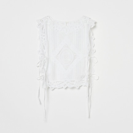 COTTON BATTEN LACE RIBBON TOP