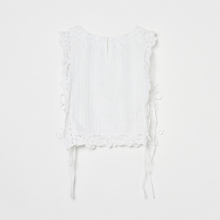 COTTON BATTEN LACE RIBBON TOP 詳細画像 ホワイト 2