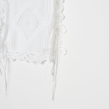 COTTON BATTEN LACE RIBBON TOP 詳細画像 ホワイト 6
