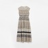LUREX BORDER PRINT NOSLEEVE DRESS 詳細画像