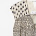 LUREX BORDER PRINT NOSLEEVE DRESS 詳細画像