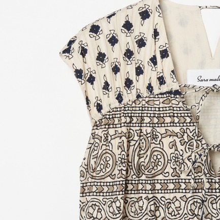 LUREX BORDER PRINT NOSLEEVE DRESS 詳細画像 ブラック 3