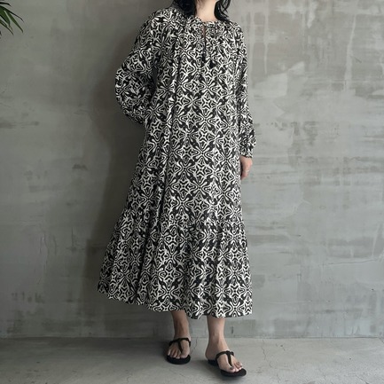 RIPPLE PRINT DRESS 詳細画像 ブラック 6