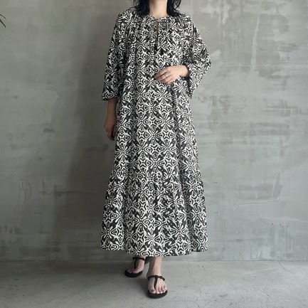 RIPPLE PRINT DRESS 詳細画像 ブラック 8