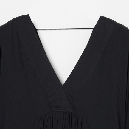 COTTON VOILE LACE PINTUCK DRESS 詳細画像 ブラック 2