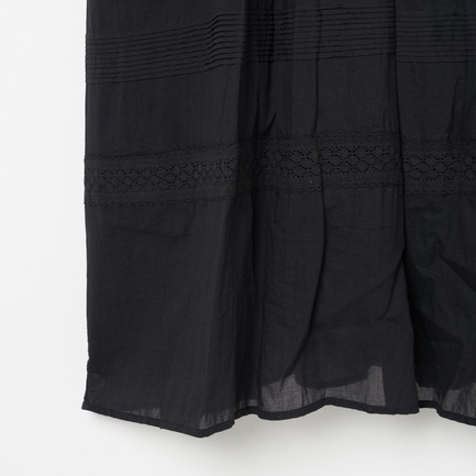 COTTON VOILE LACE PINTUCK DRESS 詳細画像 ブラック 4