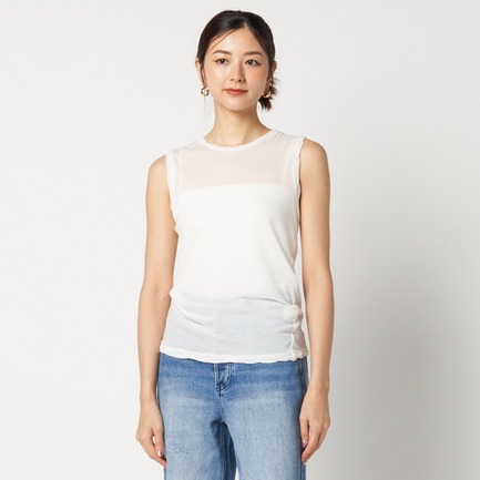 SHEER COTTON SLEEVELESS TEE 詳細画像 ホワイト 1