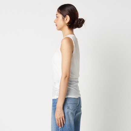 SHEER COTTON SLEEVELESS TEE 詳細画像 ホワイト 2