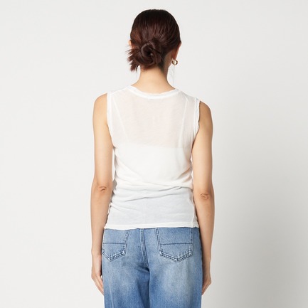SHEER COTTON SLEEVELESS TEE 詳細画像 ホワイト 3