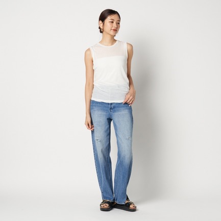 SHEER COTTON SLEEVELESS TEE 詳細画像 ホワイト 5