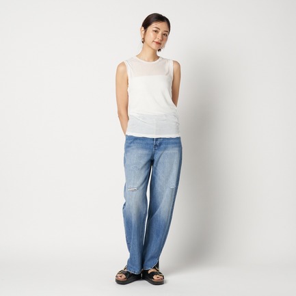 SHEER COTTON SLEEVELESS TEE 詳細画像 ホワイト 6