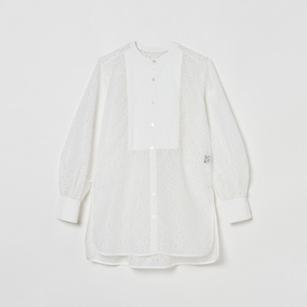 LACE COLLARLESS SHIRT