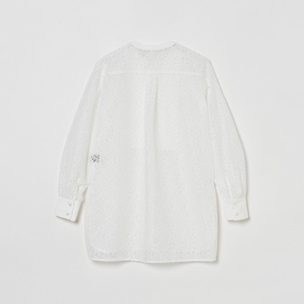 LACE COLLARLESS SHIRT 詳細画像 ホワイト 1