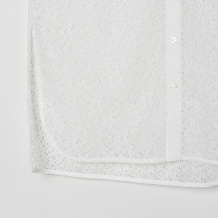 LACE COLLARLESS SHIRT 詳細画像 ホワイト 4