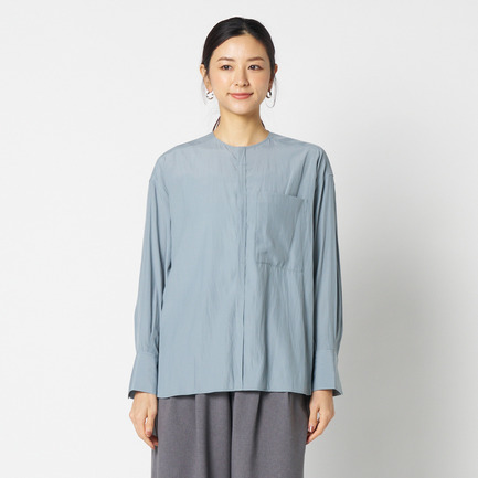 CREPE COLLARLESS SHIRT 詳細画像 サックス 1